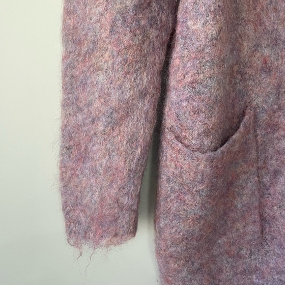 Basic House wool mohair blend long line oversized single closer felt cardigan XS - Picture 5 of 8